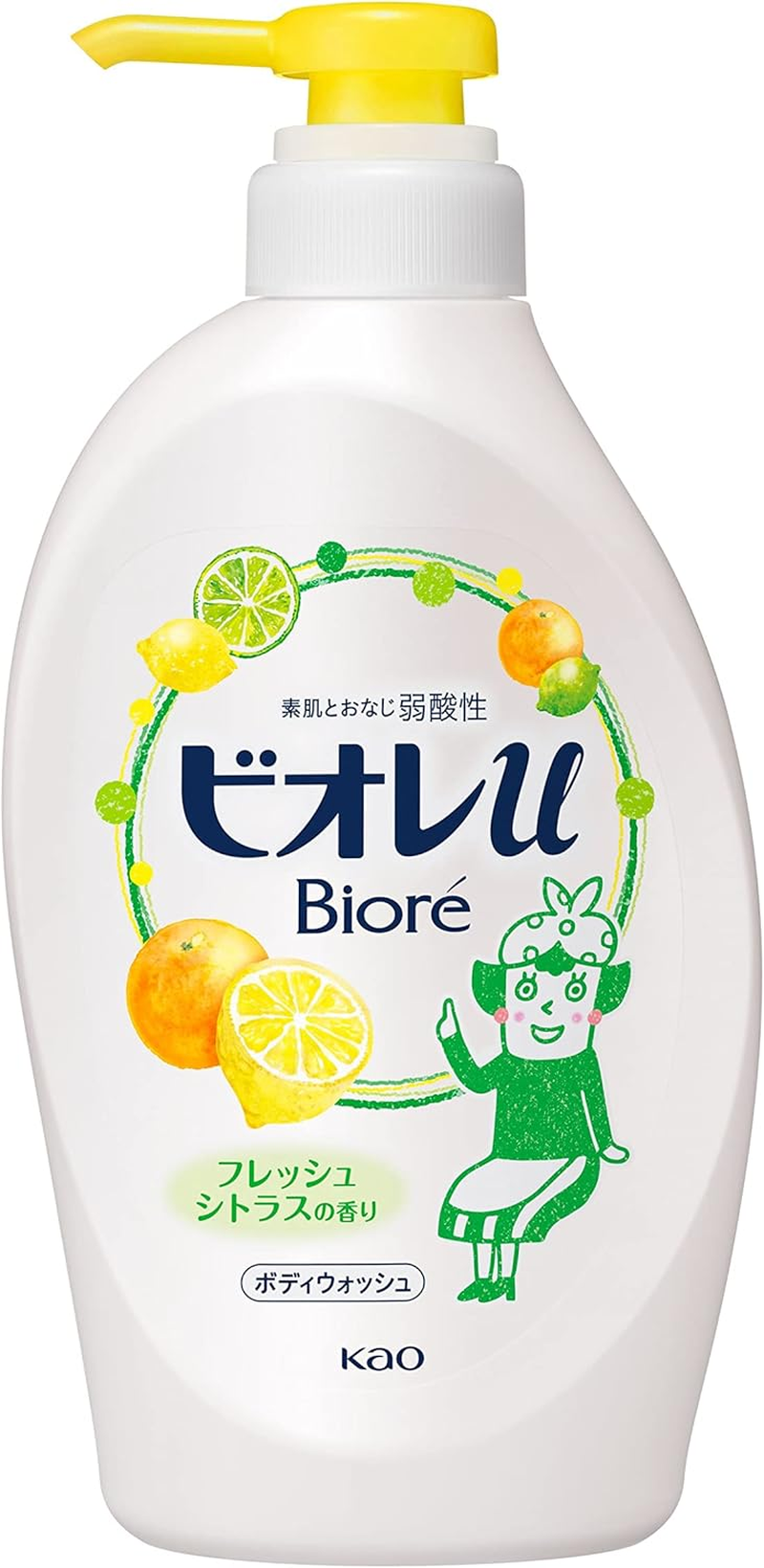 BIORE U Body Soap Pump, Fresh Citrus