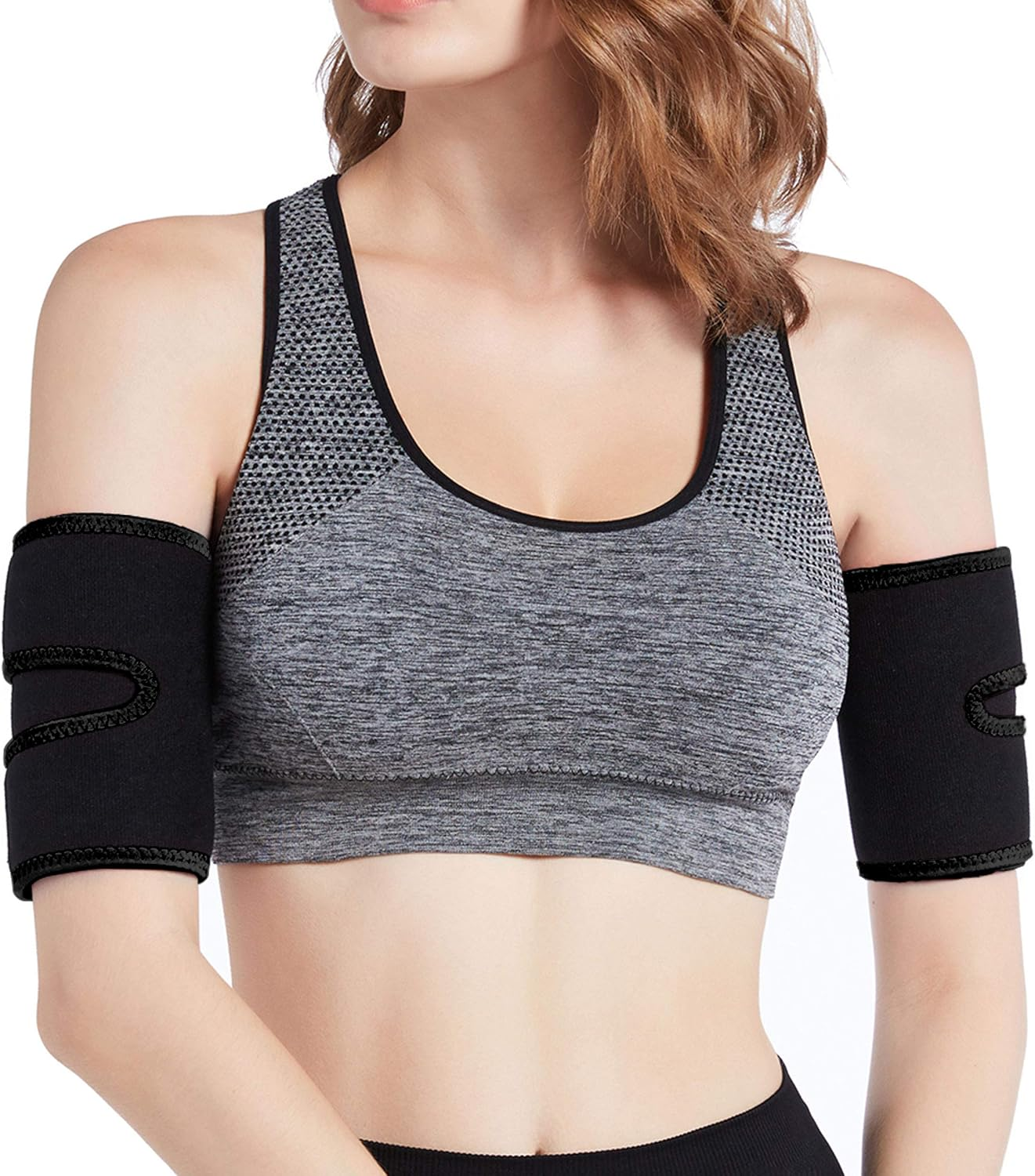 Bakerdani Hot Sweat Neoprene Weight Loss Slimmer Bands Wraps Arm Trimmers for Men & Women (A Pair)