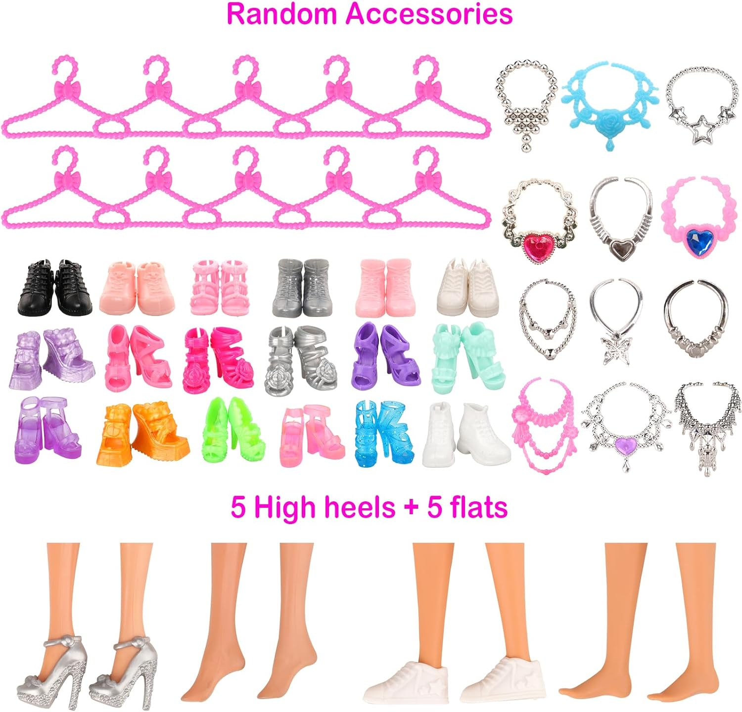 Barwa Lot 20 = 10 Set Fashion Handmade Clothes Outfit Dresses + 10 Pairs Shoes for 11.5 Inch 28 -30 Cm Girl Doll image number 5