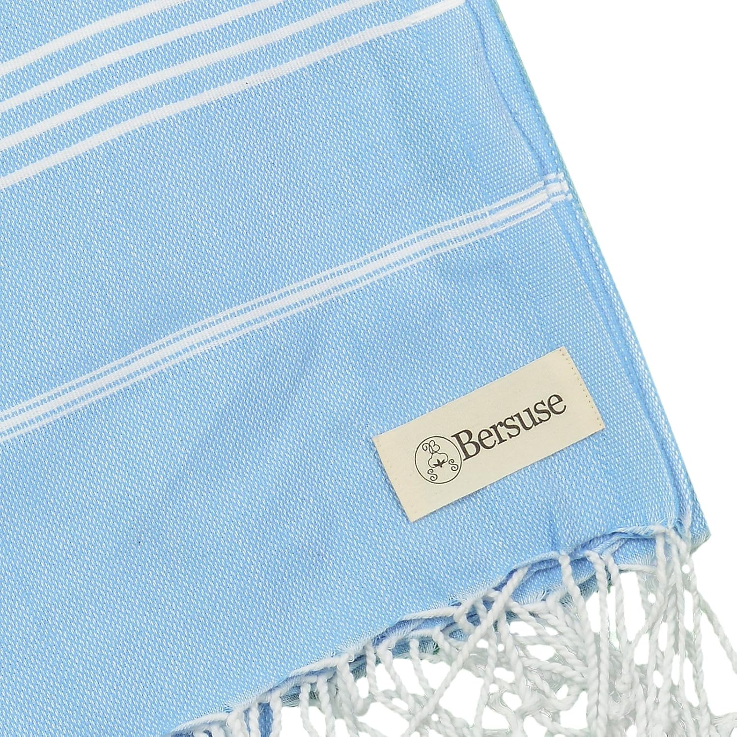 Bersuse 100% Cotton Anatolia Turkish Towel - 37X70 Inches, Blue