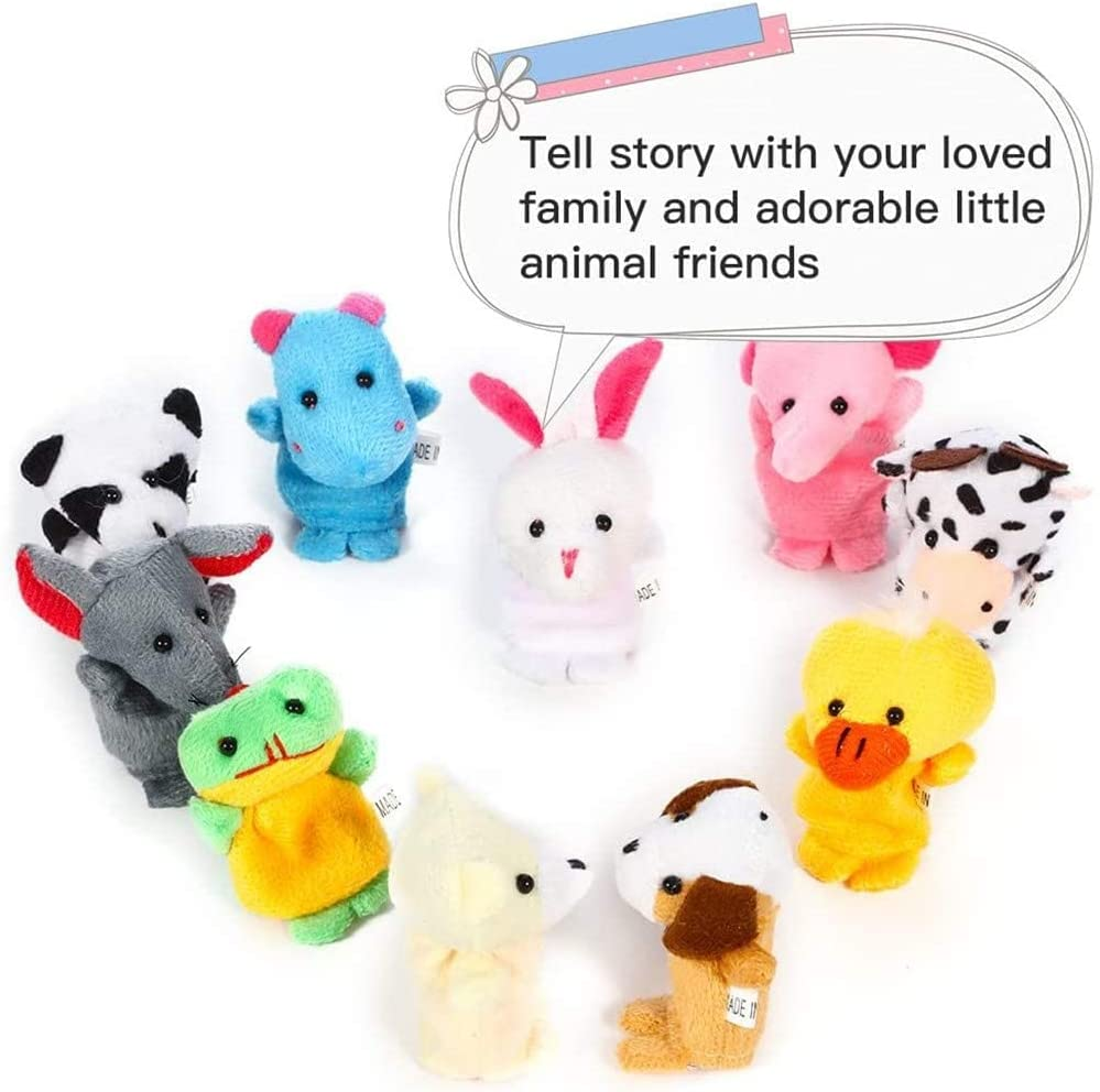 Animal Finger Puppets Set (10PCS), Velvet Animal Finger Puppets for Toddlers, Velvet Cute Cartoon Hand Animals Style Educational Toys Cloth Velvet Puppets Doll Mini Animals Zoo Babies Storytime Toy image number 5