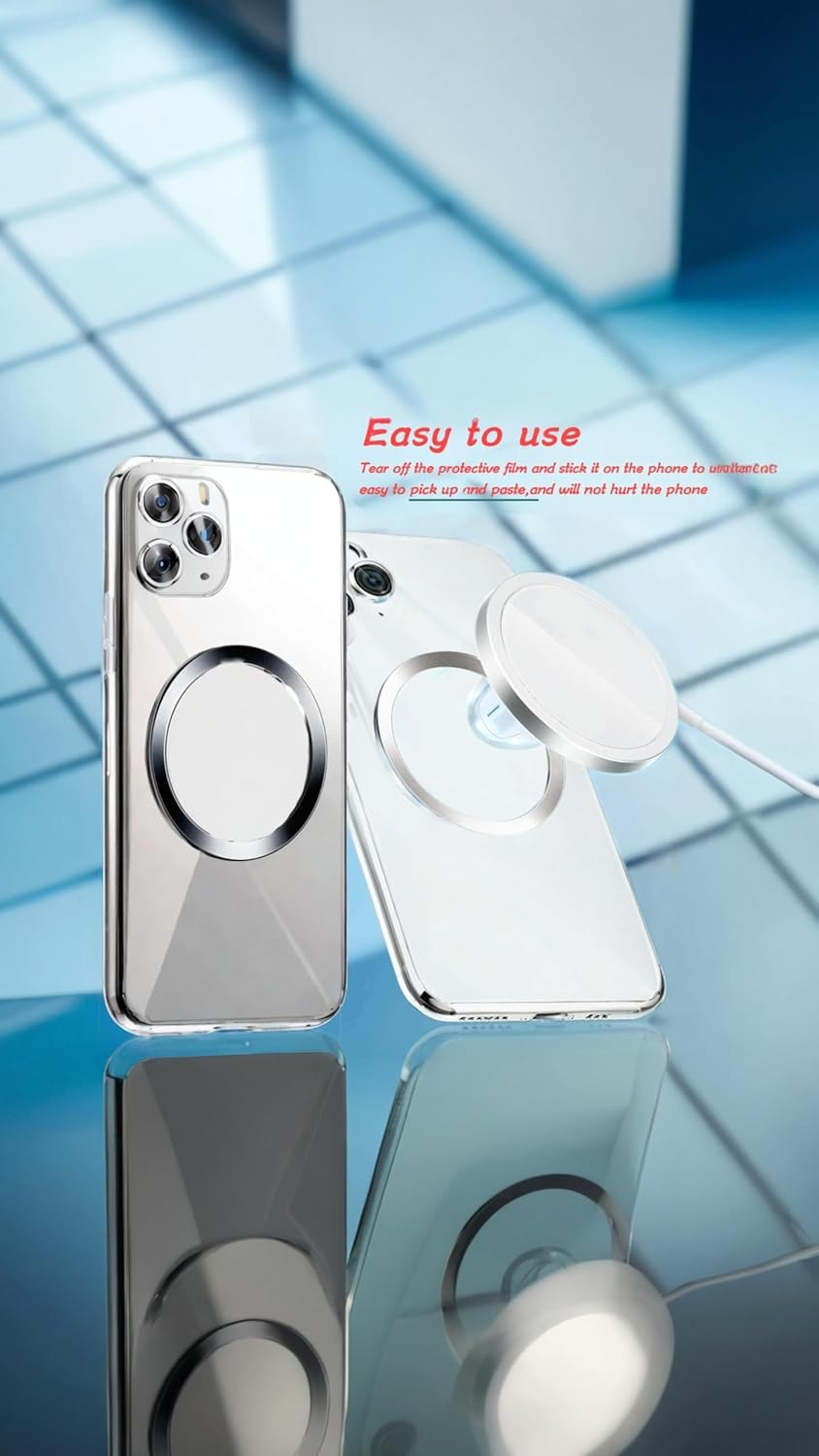 Honwor Universal Metal Rings for Wireless Charger - 16-Piece Magnetic Car Charger Kit - Secure, Fast Charging, Compatible with Iphone, Black image number 6