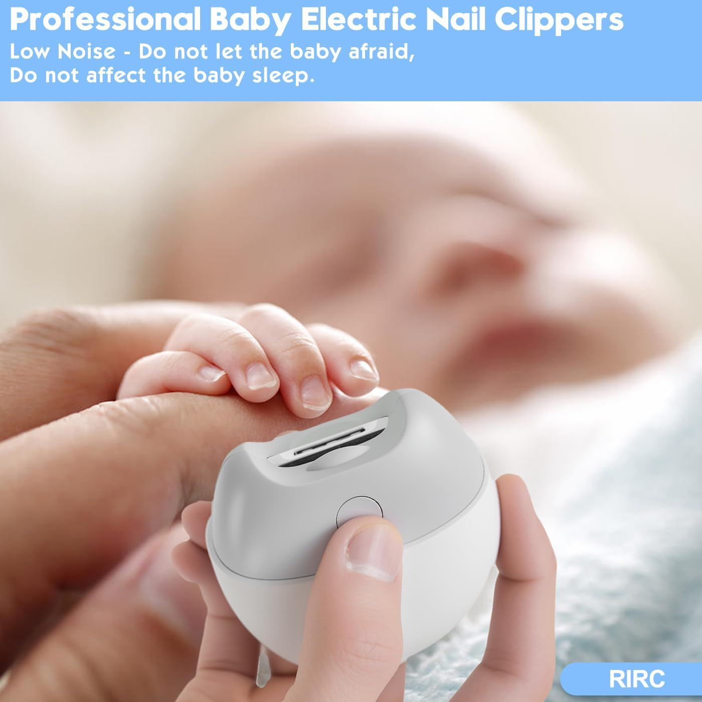 Electric Nail Clipper with USB Charging, Nail Chip Storage Electric Nail Trimmer, 2 Speed Levels for Babies, Seniors and Adults (Frosted White) image number 1