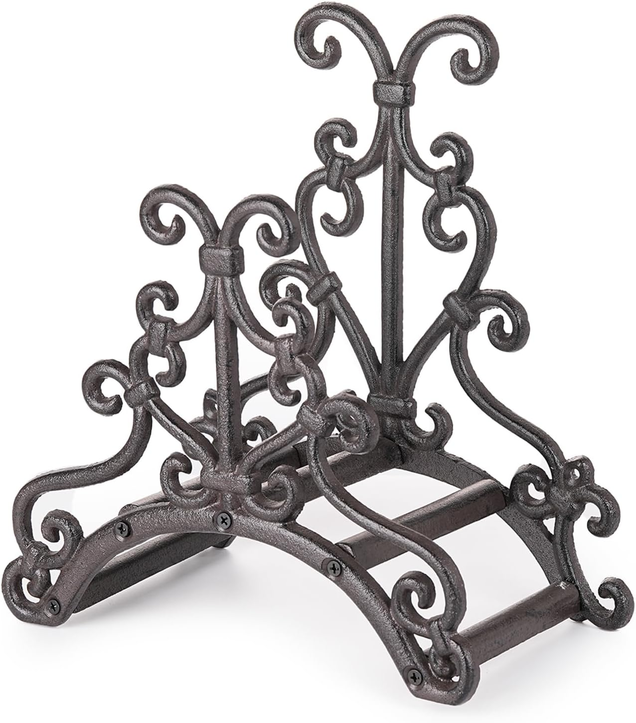 Sungmor Heavy Duty Cast Iron Garden Hose Holder - Wall Mounted Water Hose Hanger - European Vintage Pattern Decorative Hose Rack - Large Water Hose Bulter Storage - Indoor Outdoor Metal Hose Stand