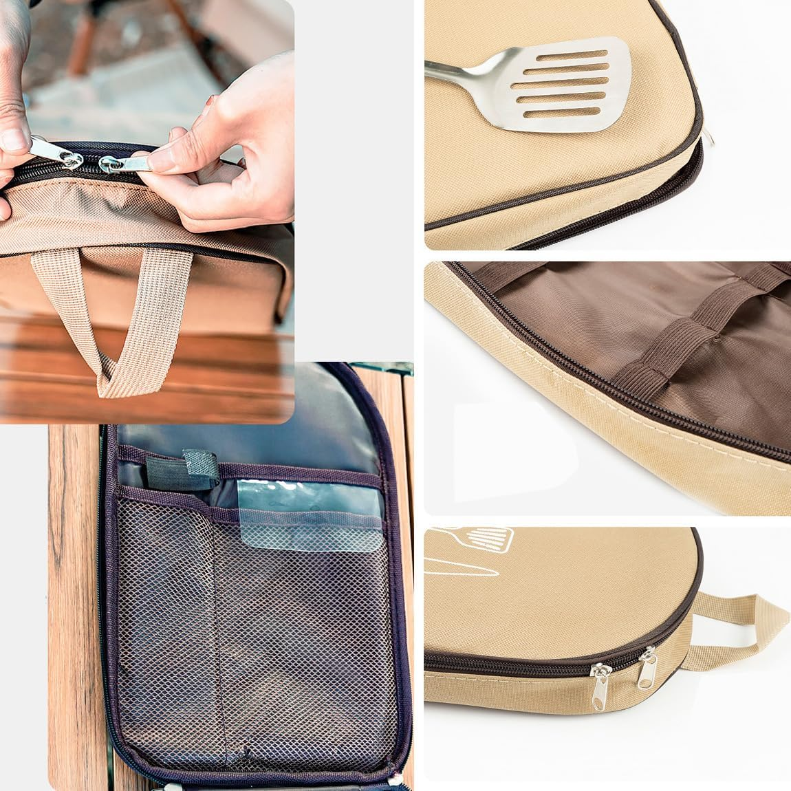 Portable Camping Kitchen Utensil Set,Camp Cookware Utensils Organizer Travel Kit,8 Piece Cookware Kit, Travel Grill Set image number 6