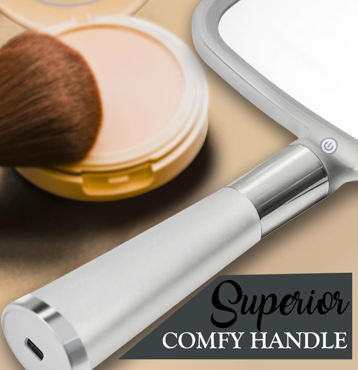 Mirrorvana Large & Comfy Hand Held Mirror (Silver), Pack of 10 image number 2