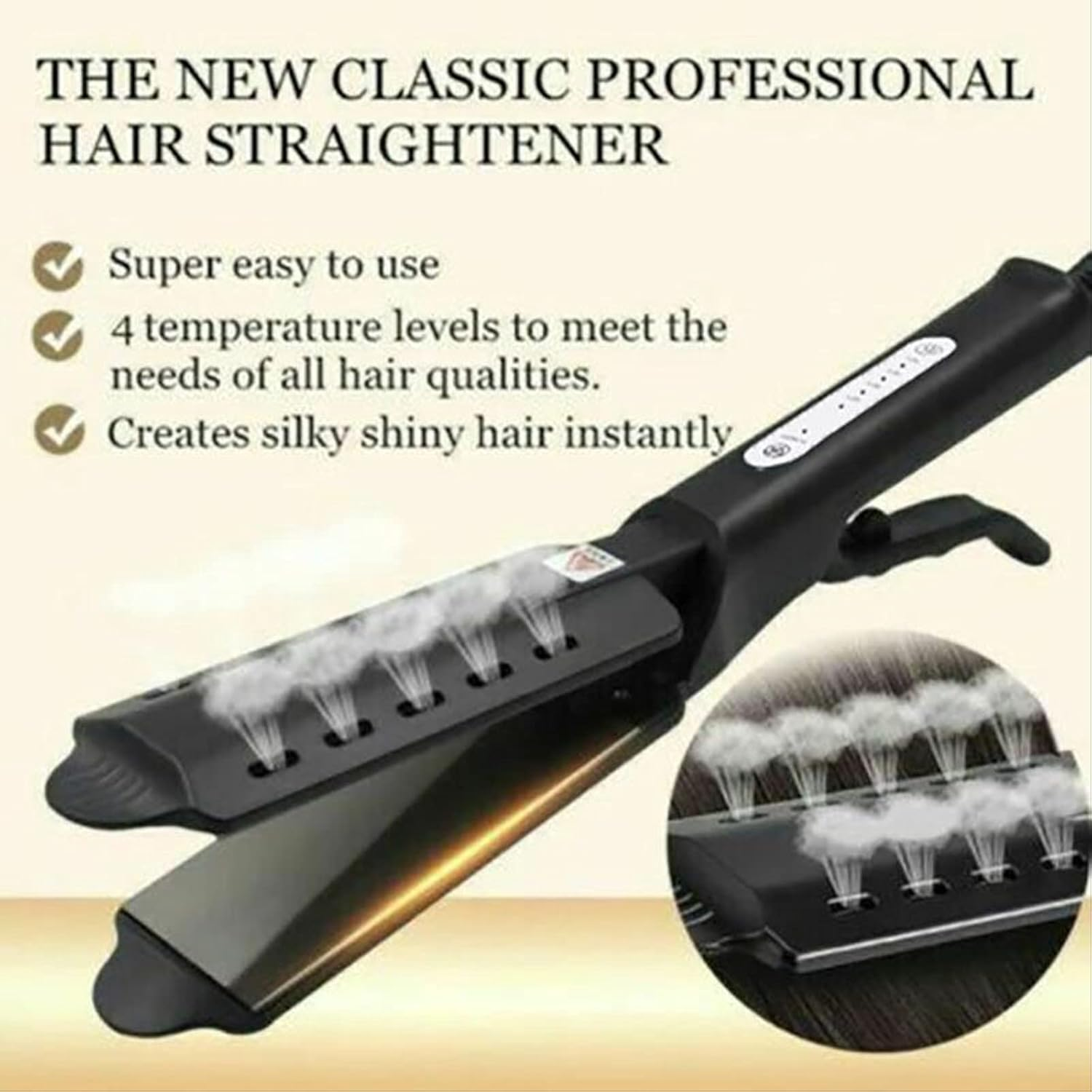 Flat Hair Iron, Ceramic Tourmaline Ionic Flat Iron Hair Straightener, Professional Glider Hair,Dual Use Dry and Wet for Hair Care Adjustable Temperature, for All Hair Types image number 6