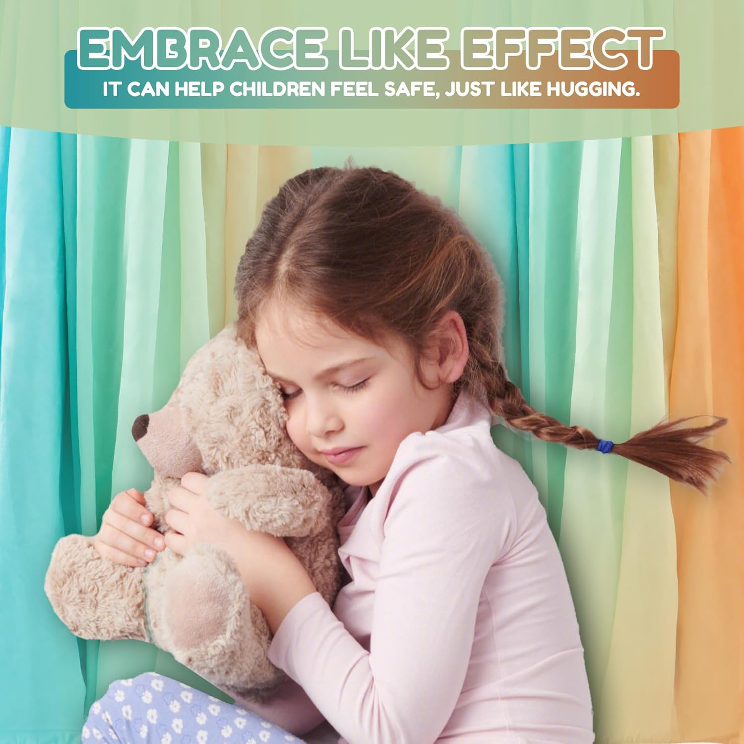 Kids Therapy Swing Hammock, Sensory Swing Indoor Outdoor Relaxing Firm Double Layer Therapy Cuddle Swings Stable Easy to Install Sensory Bundle for ADHD Asperger'S Integration Autism Therapy (Style B) - Orange + Green image number 3