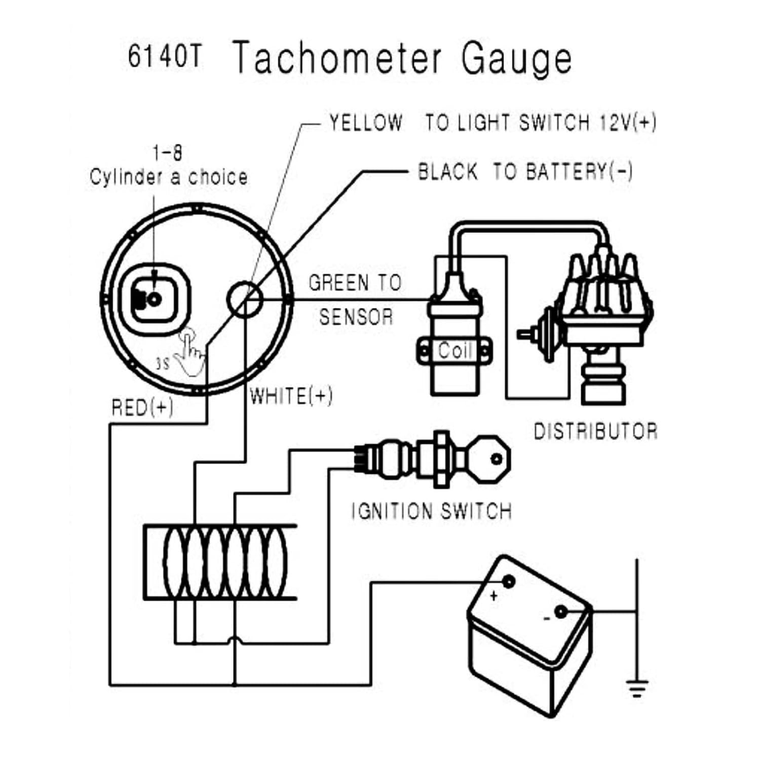 Tacho Gauge, Tachometer Tach Gauge with Black Holder Cup for Auto Car Automotive Replacement Tachometers Gauge Meter LED for Car Auto Boat Truck 0-8000RPM Blue LED Light image number 6