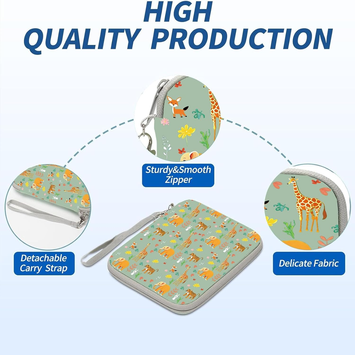 Card Storage Case Compatible with Yoto, 80 Pockets Case for Mini Audiobook Cards, Portable Yoto Card Holder with Zipper, Card Binder Holder with Sleeves for Travel(Animal) image number 5