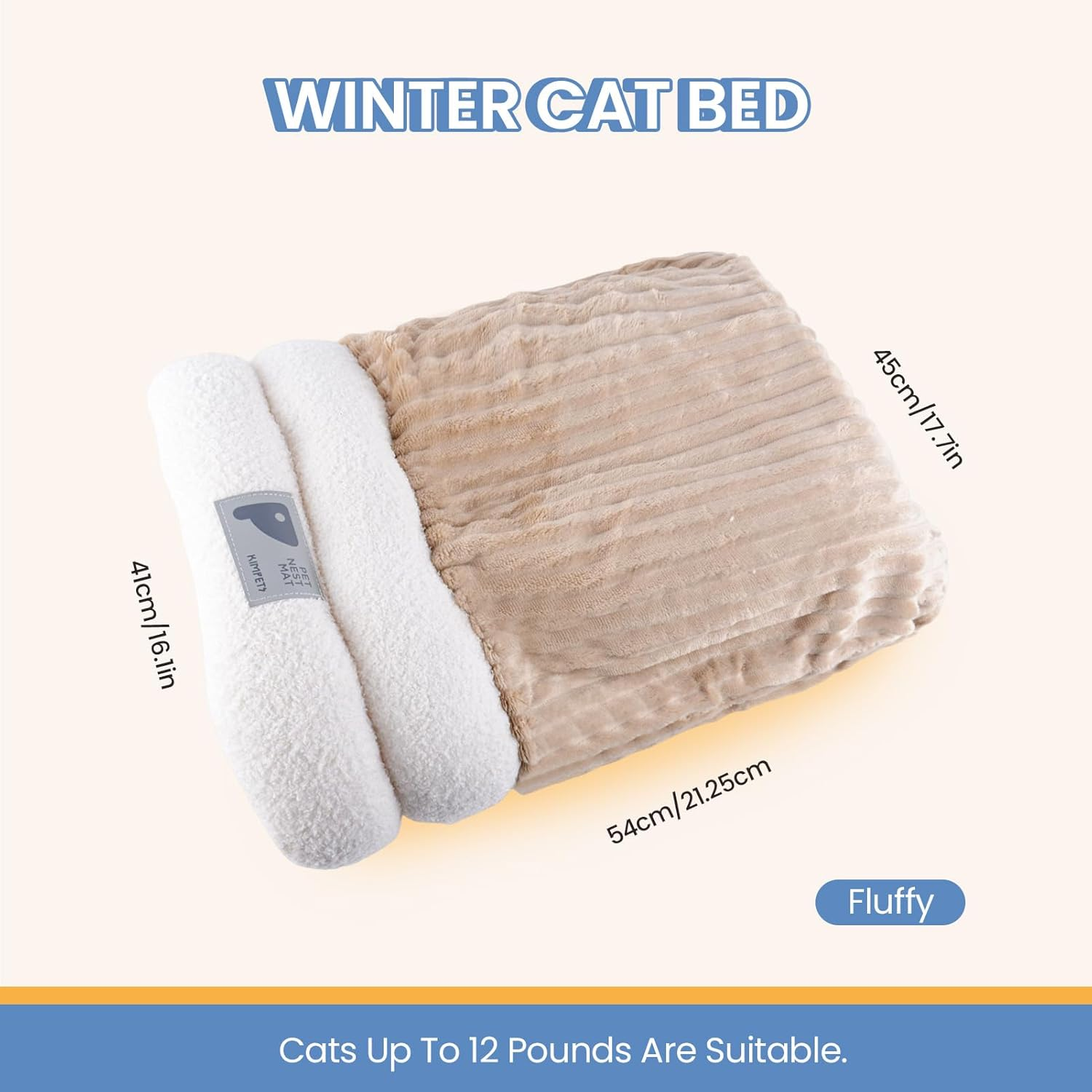Cat Sleeping Bag for Indoor Cats Winter Cat Sleeping Bag Soft Plush Cat Cave Bag for Cats Small Dogs Comfortable Pet Snuggle Sack 360&deg; Wrap-Around image number 2