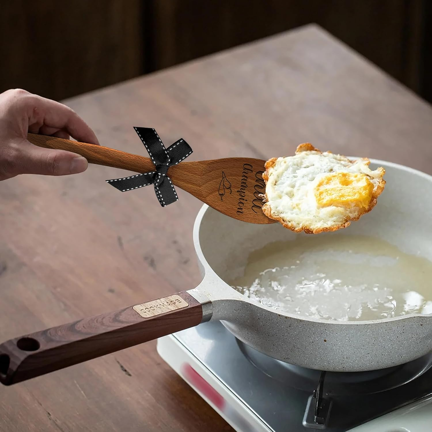 LRUIOMVE Chili Champion Wooden Serving Spoon - Suitable for Cooking, Chili Contests, Mixing, and Stirring - Great for Chili Cook Offs - Funny Spoon Gifts for Him, Her, Boys, Girls, Husband, Wife image number 2