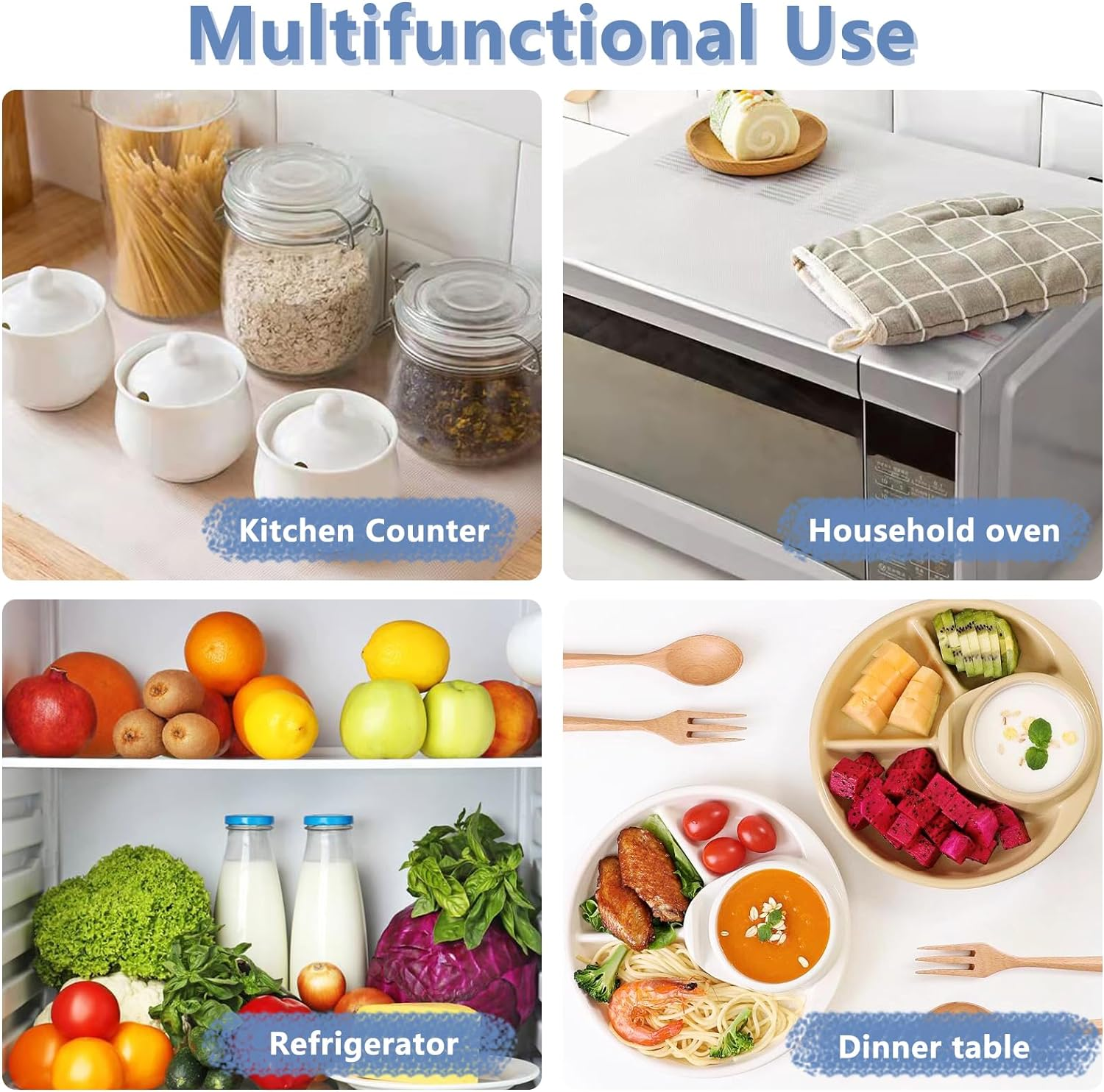 17.7&times;196.8In Shelf Liner,Non Adhesive Drawer Liners,Non-Slip Cabinet Liner,Washable Oil-Proof,For Cabinets, Storage, Kitchen,Desks,Shelf Liners-Clear,（45 * 500CM 1 Roll） image number 4