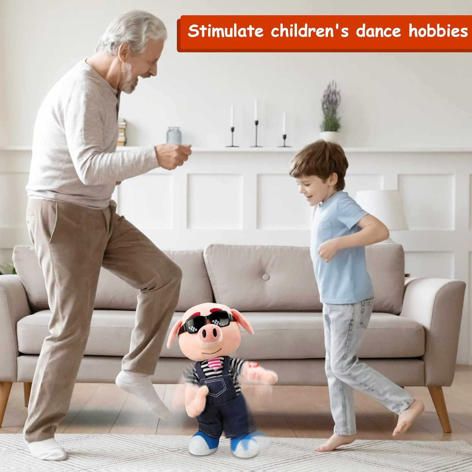 Musical Stuffed Pig Animal Singing Dancing Pig Plush Toy Electronic Interactive Plush Toy