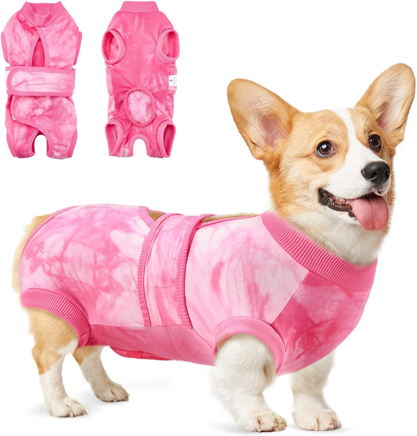 Slowton Dog Recovery Suit after Surgery - Dog Surgical Recovery Suit for Female Male Pet Bodysuit, anti Licking Pet Pajama Onesie E-Collar Cone Alternative, Small Medium Large Surgical Clothes image number 4