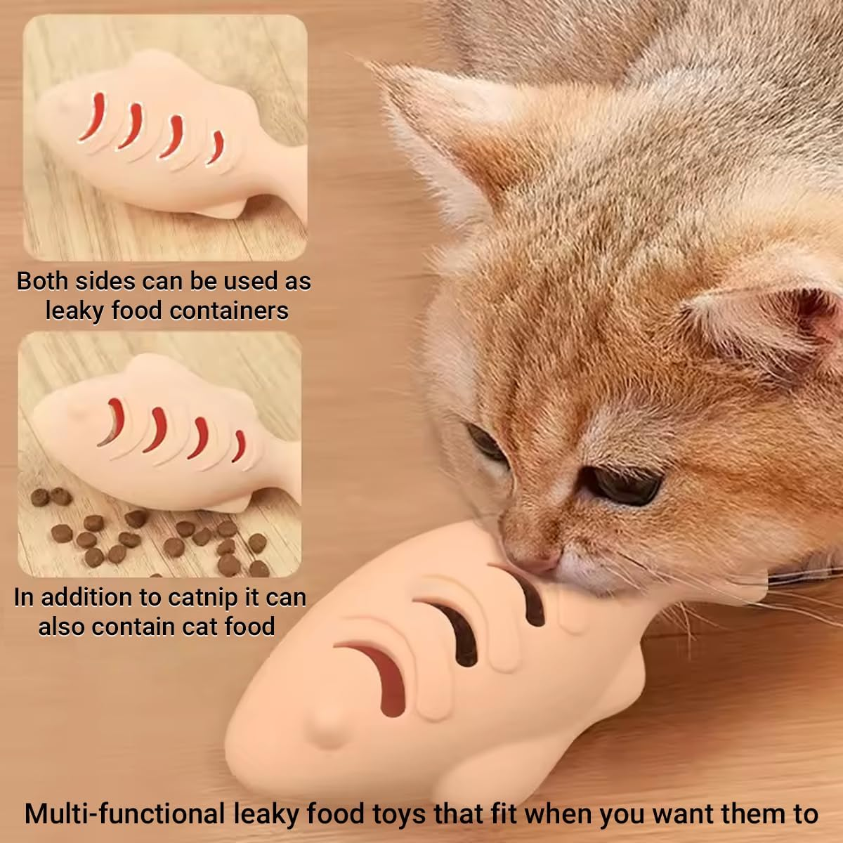 AIMALL Interactive Cat Toy Fish &ndash; Durable Leaky Food Dispenser for Fun Pet Play, Chew Toy with Treat Feeder, Engaging Puzzle for Cats image number 3