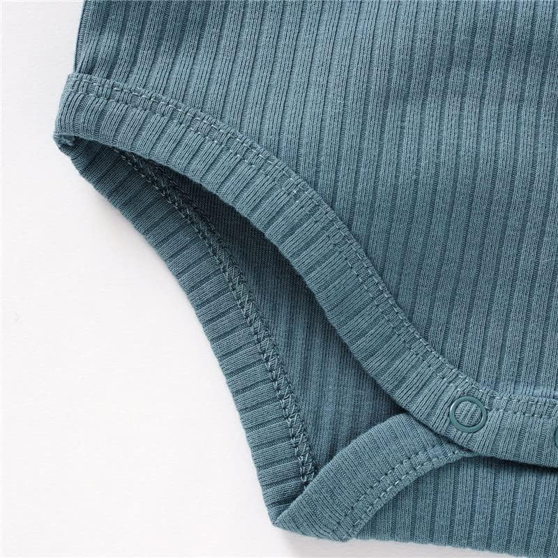 Newborn Baby Clothes - Baby Organic Ribbed Romper Gifit Set with Matching Style Beanie for Girls and Boys image number 4