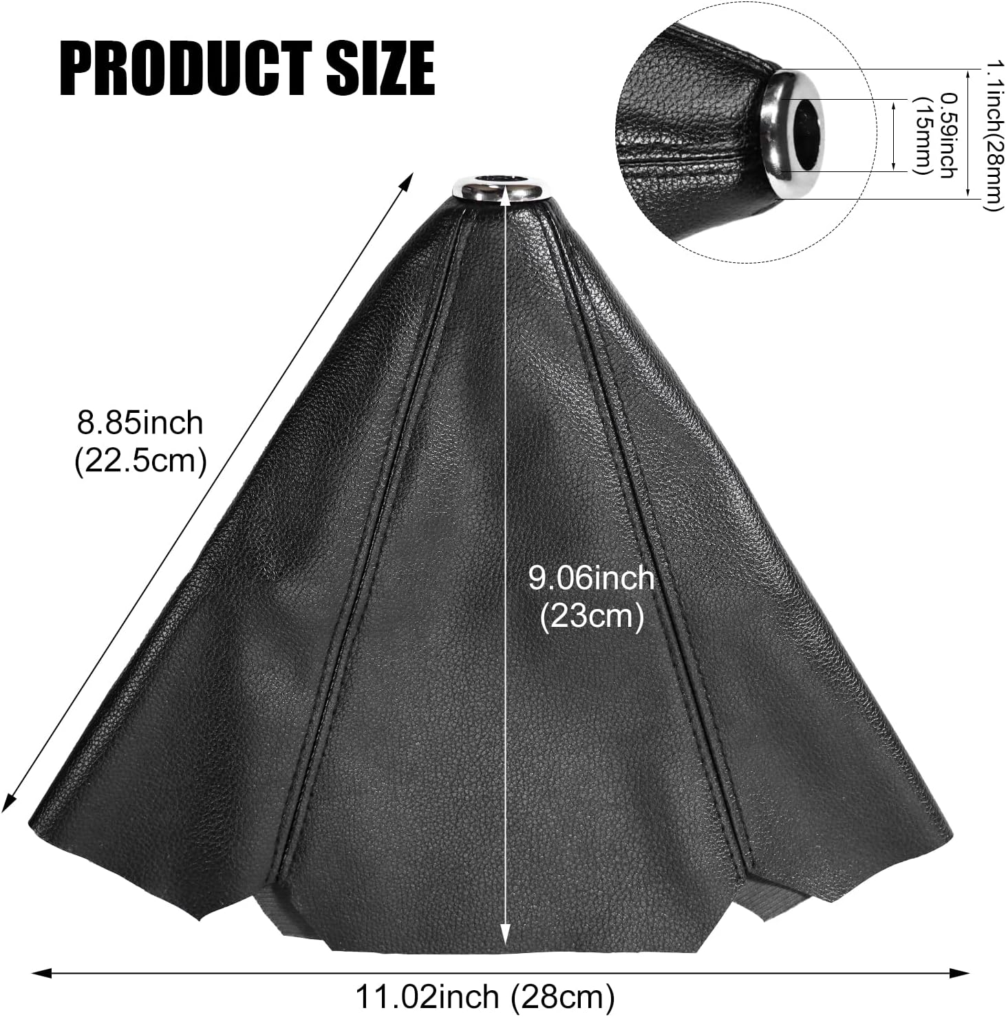 Universal Car Shift Knob Dust Cover Black PU Leather Manual/Auto Shifter Shift Boots Cover (Black) image number 1