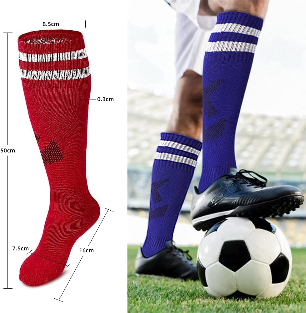 Soccer Socks 3 Pairs anti Slip Soccer Knee Socks Team Sport Knee High Socks for Adult Youth Basketball/Hockey Sports Grip Socks image number 6