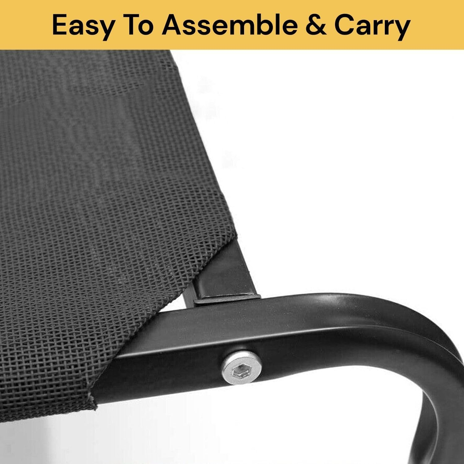 EZONEDEAL Elevated Raised Cooling Cots Bed for Large Dogs, Indoor & Outdoor Pet Hammock, Portable Standing Pet with Washable Breathable Mesh, Non-Slip Feet, Outdoor Raised Cots Bed (L) image number 5