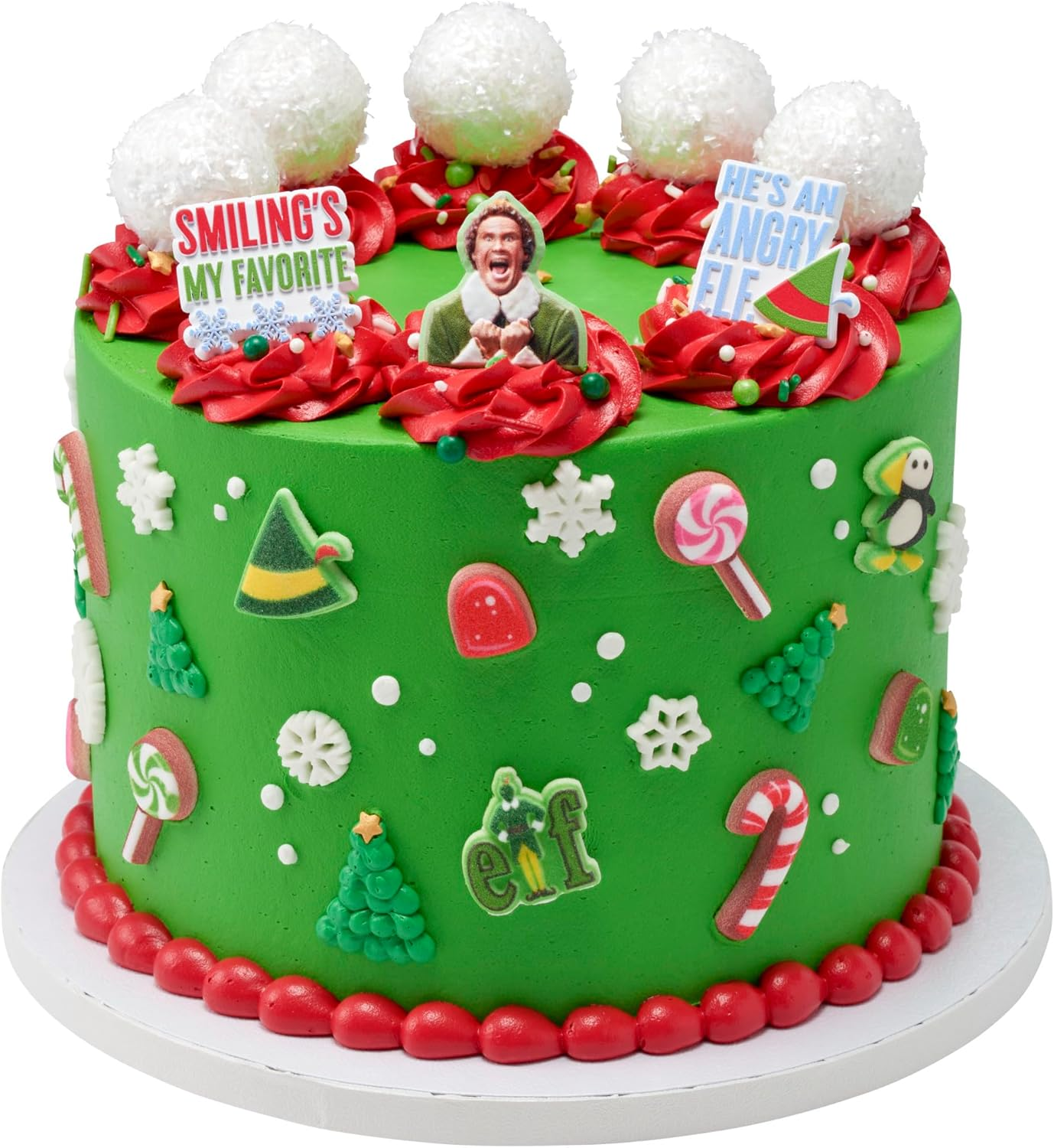 Decopac Elf Smiling'S My Favorite Festive Rings, Christmas Cupcake Decorations for Holiday Celebrations and Parties &ndash; 24 Pack image number 4