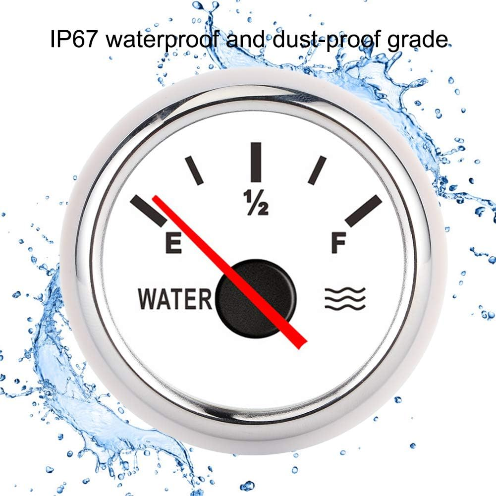 Water Tank Level Gauge, 2In Pointer Liquid Indicator, High Accuracy Universal for Marine Boat Truck RV (White) image number 2