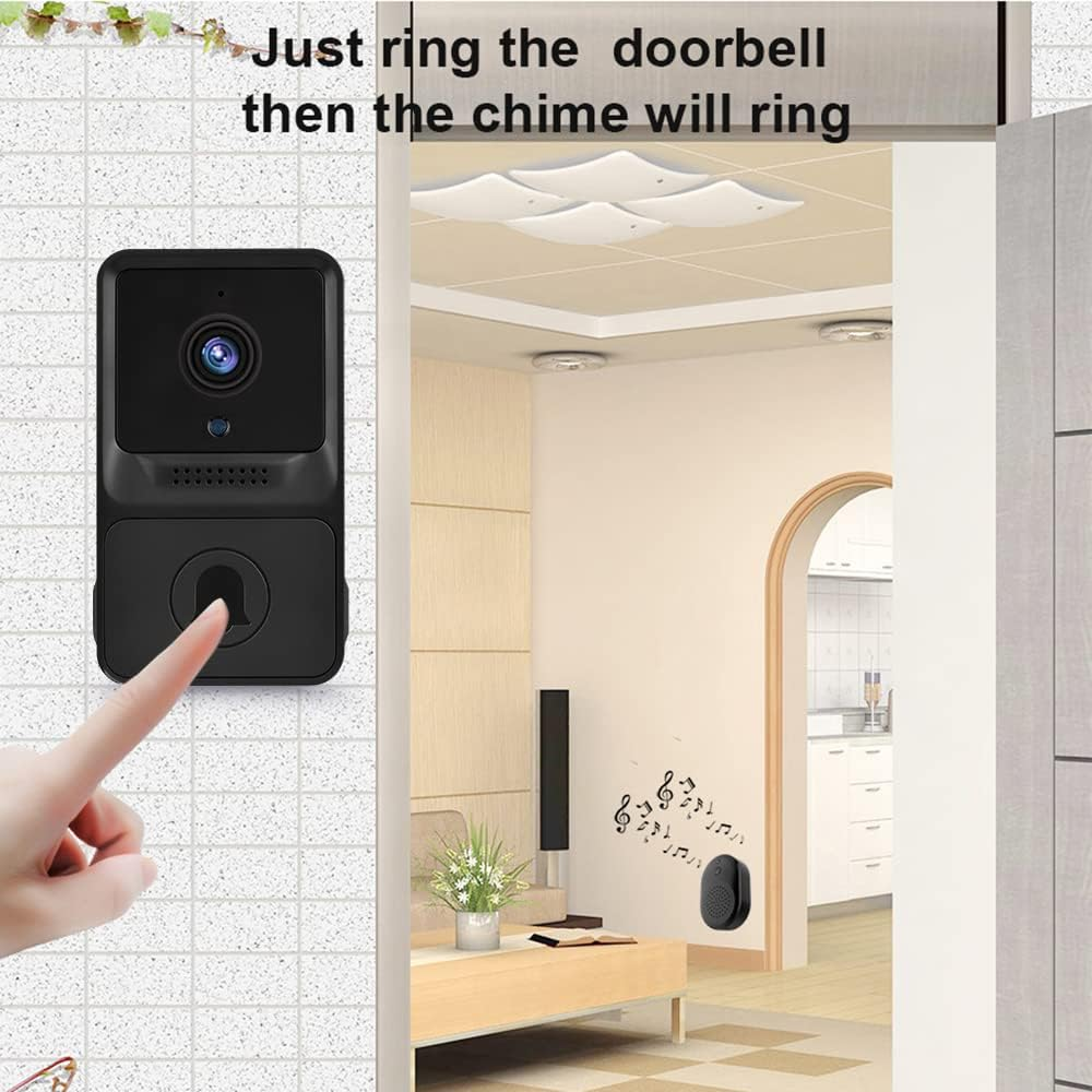 Domary 1080P High Resolution Visual Smart Security Doorbell Camera Wireless Video Doorbell with IR Night Vision 2-Way Audio Real-Time Monitoring image number 1
