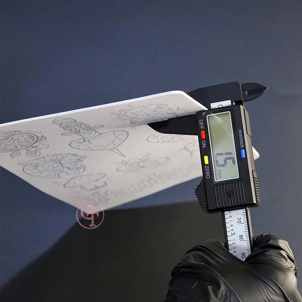 Double Sided Pre-Printed Tiny Tattoo Practice Skin with Stencil White/Pink Fine Line Tattoo Skins for Training Tgobeauty image number 1