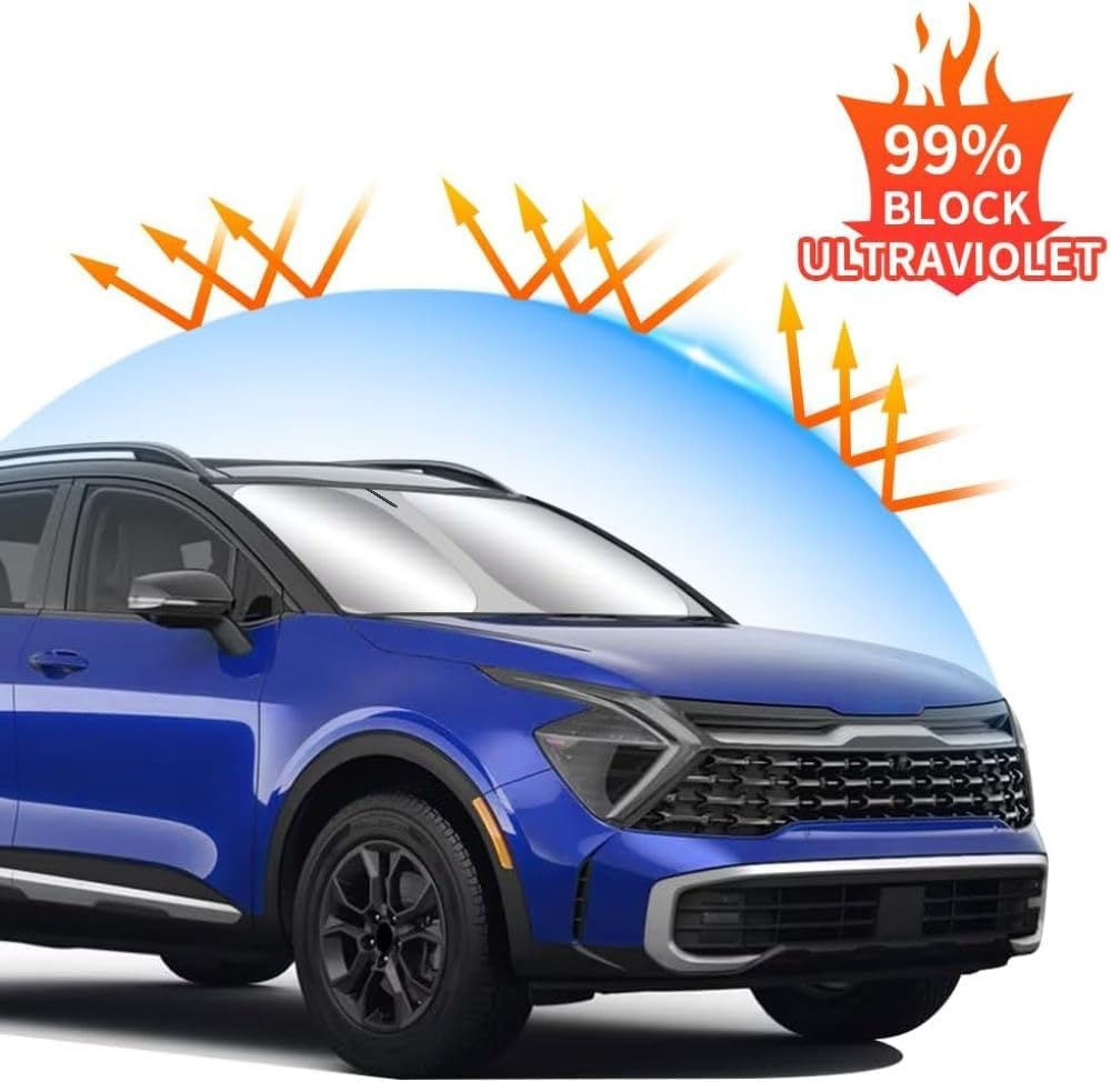 Car Sun Shade Fit for Kia Sportage 2017-2022 2023 2024 SUV Auto Interior Accessories Front Windshield Sunshade Foldable Insulation Reflective Protector (For Kia Sportage 2023 2024) image number 3