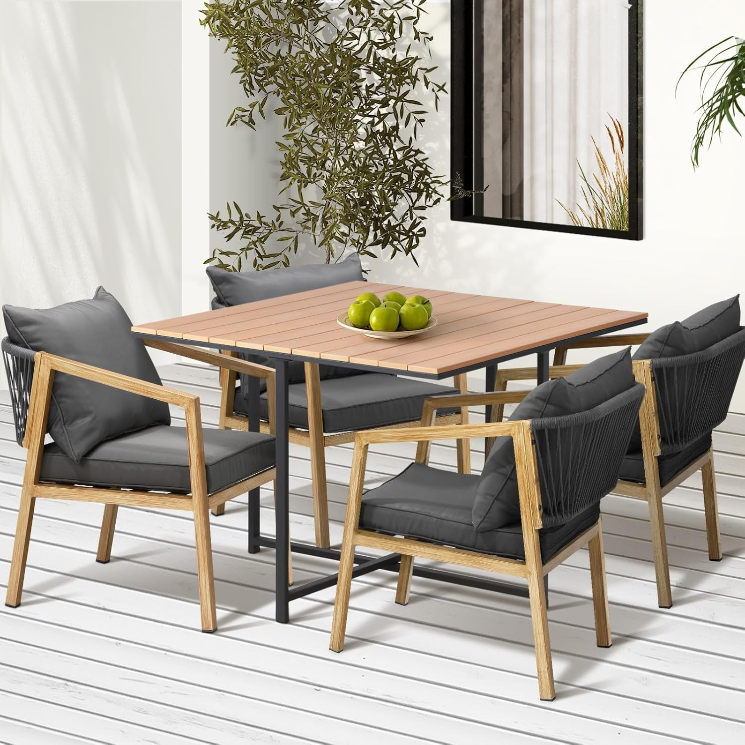 Livsip Outdoor Table Outdoor Furniture Garden Patio Table Black