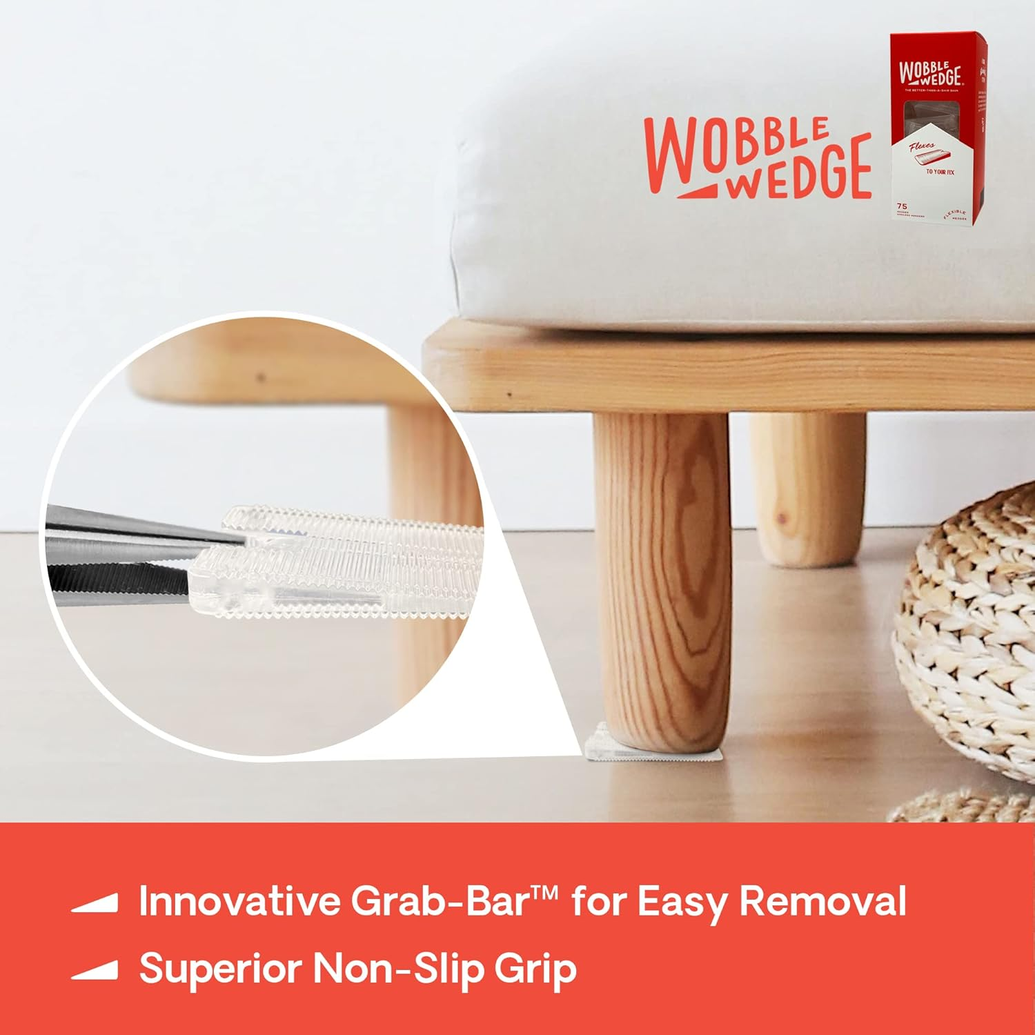 Wobble Wedges Multi-Purpose Shims-Soft Clear 75 Pack -Easy to Trim -Protect Delicate Surfaces -Level Restaurant Tables, Household Furniture and Plumbing Fixtures -Use as Clamping Pad on Angled Surface image number 1