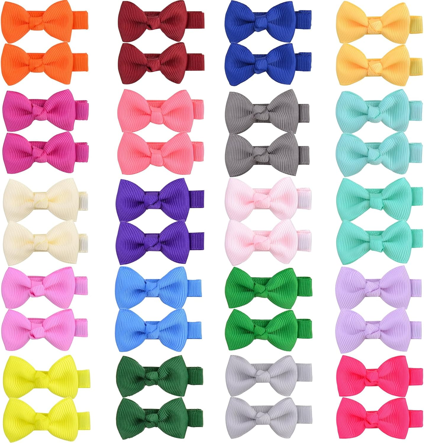 40Pcs Baby Girls Hair Clips, 20 Pairs Alligator Clips for Kids, Non-Slip Hair Barrettes with Cute Bows Clips, Toddler Hair Accessories for Daily Use & Party image number 2