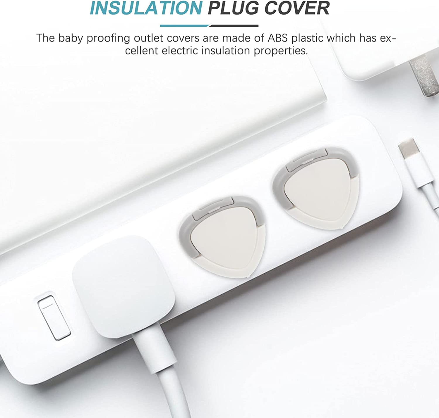 TOYANDONA 24Pcs Outlet Plug Covers Baby Safety Plug Covers Insulation Socket Cap Child Proof Electrical Protector against Shocks Guards Mixed Color White image number 6