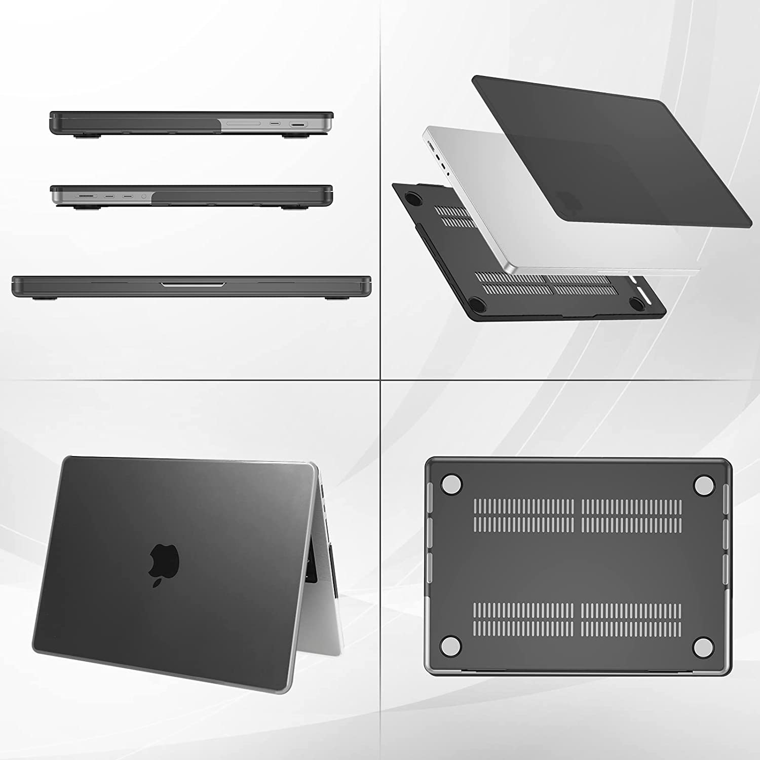 Procase for Macbook Pro 16.2 Inch 2024 (M4 A3403 A3186)/Pro 16 2023 2022 2021 (M3 A2991 /M2 A2780 /M1 A2485) with Touch ID, Slim Hard Shell Case with Keyboard Cover for Macbook Pro 16" -Black image number 4
