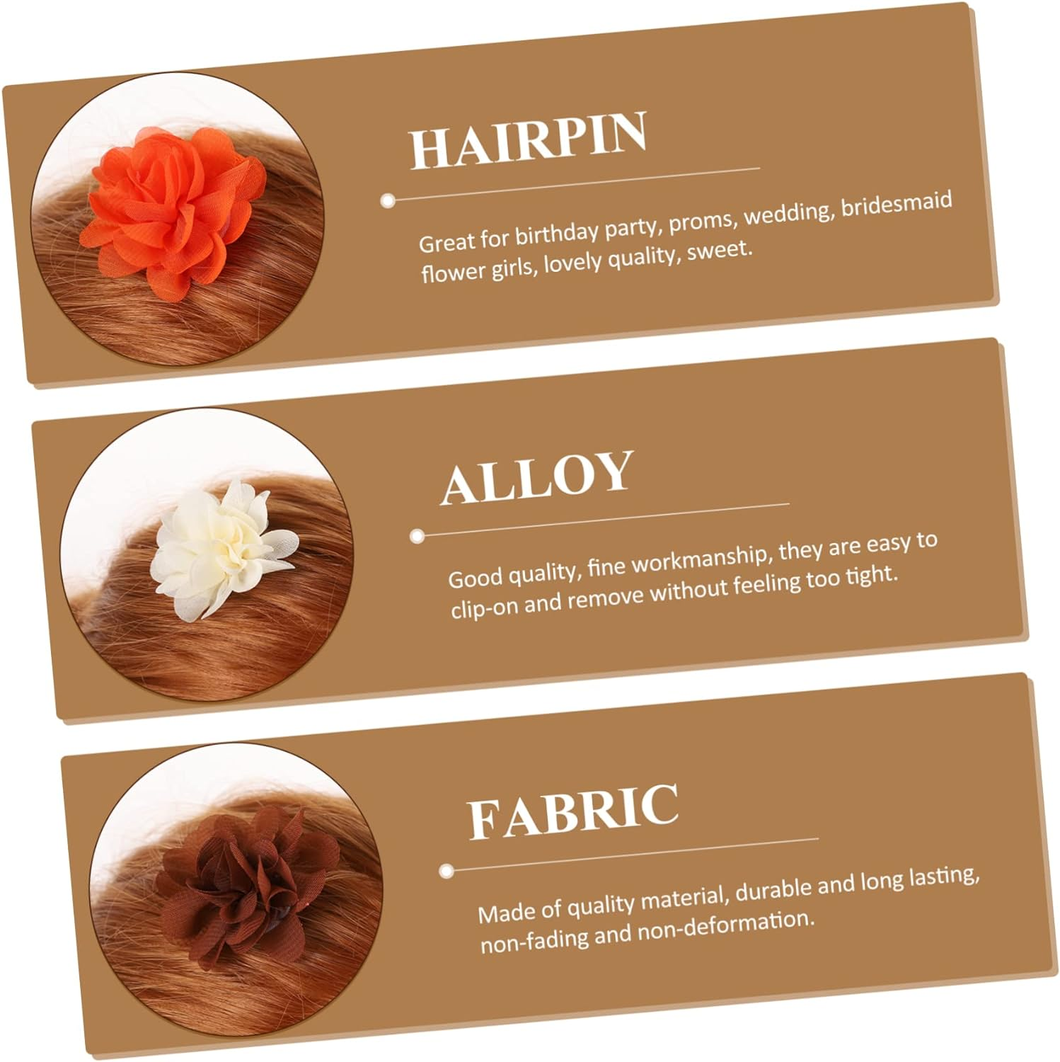 KALLORY 40Pcs Diy Headdress Hair Accessories Hair Clip Boys and Girls Floral Hairpin Girls Accessories Colors image number 2