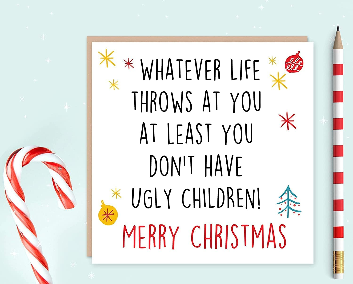 Felbridge Studio - Mum Christmas Card - Family Christmas Cards - Funny Rude Mum Dad Xmas Card - Mother Father - from Son Daughter Both of Us Step - Large Luxury Fancy Gift 2022-14Cm image number 2