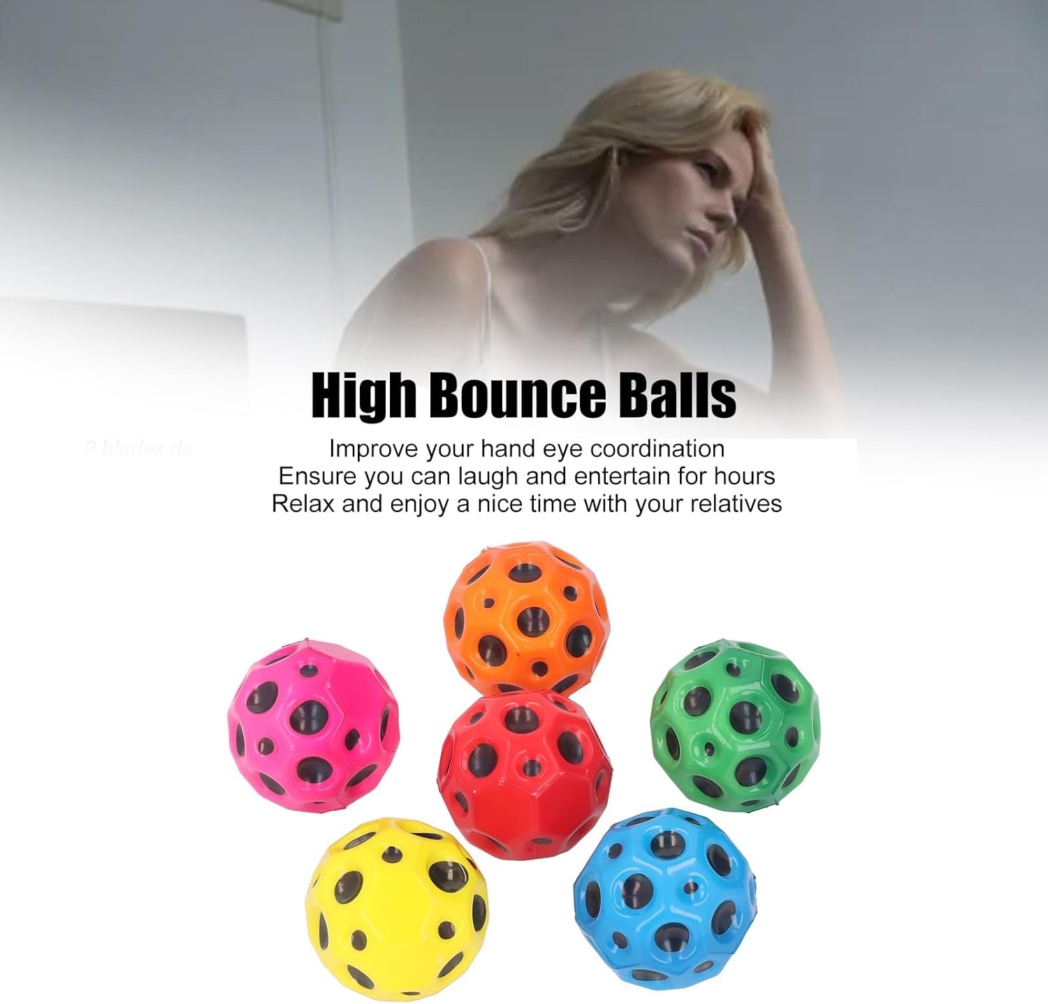 6Pcs Space Ball, Super High Bouncing Space Ball, Colorful Bouncing Balls for Kids, Sensory Ball, Sports Training Ball, Improve Hand-Eye Coordination, Easy to Grip and Catch image number 3