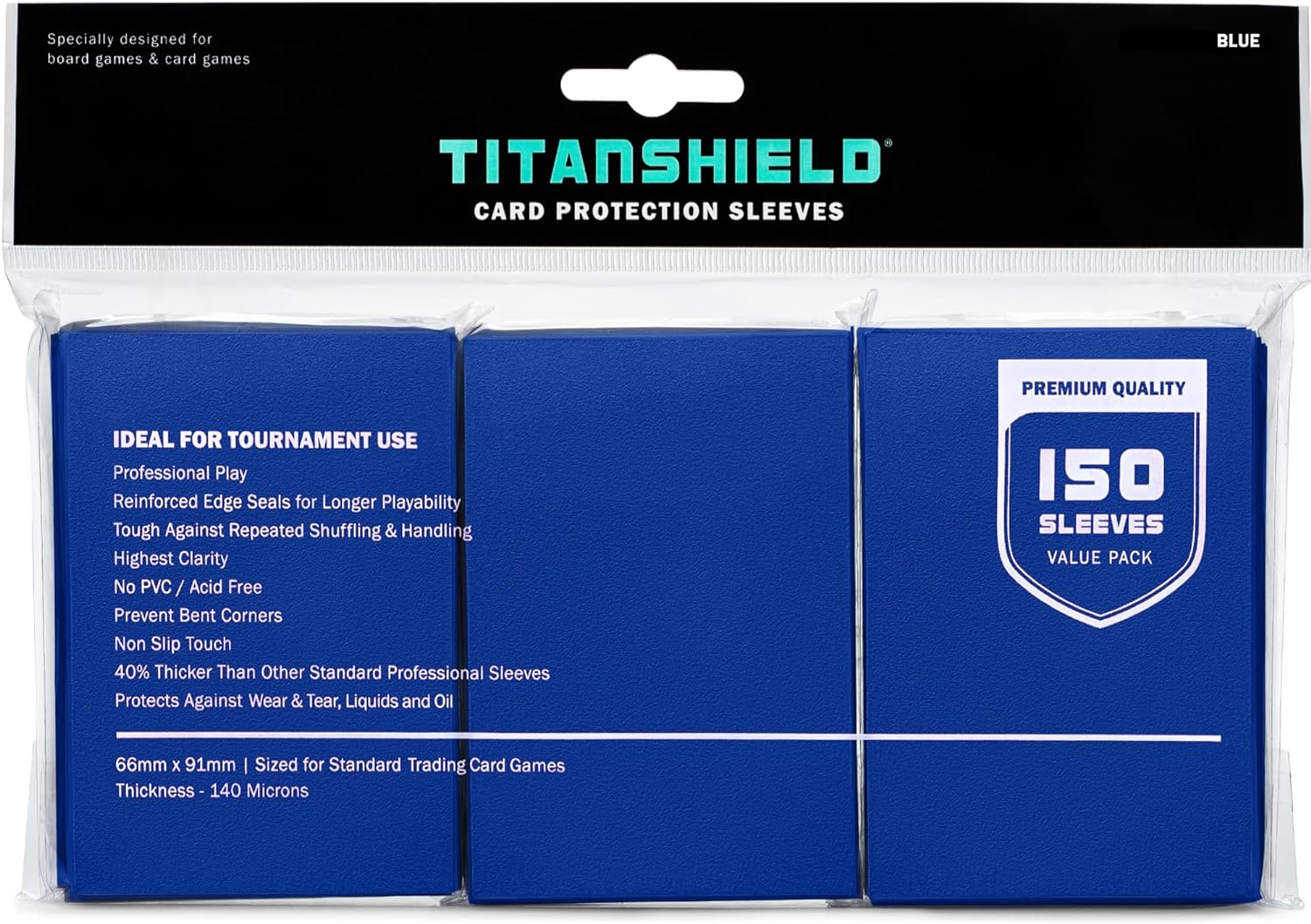 Titanshield (150 Gold Sleeves) Compatible with MTG Magic the Gathering, Lorcana, Board Games and Trading Cards 2.5" X 3.5" 66X91Mm