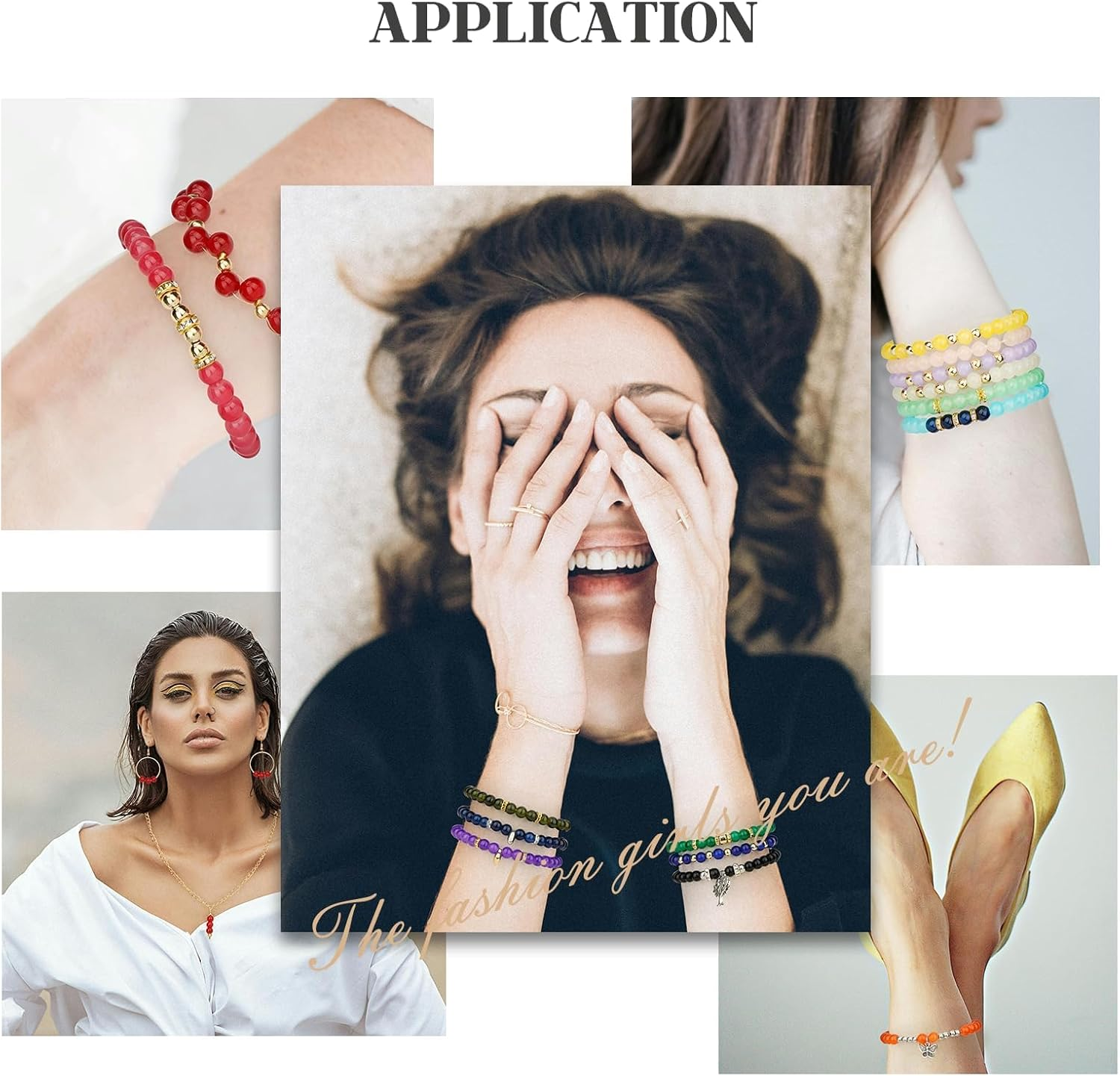 DUOMIAO 6Mm Glass Bracelet Making Kit 1400Pcs, 24 Colors Crystal for Jewelry Making round DIY Crafts with Spacer Charms Accessories. image number 6