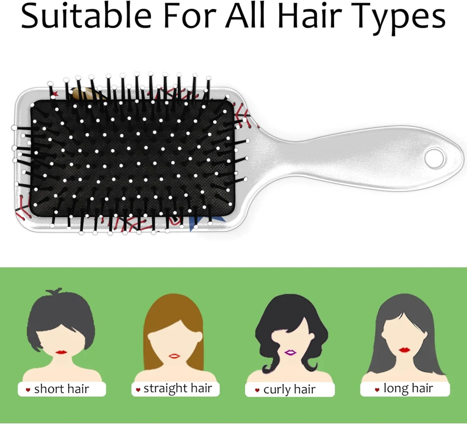 Kids Hair Brush for Boys Girls Toddler - Detangler Hairbrush for Wet Dry Thin Long Curly Hair Pain-Free Comb Glide through Tangles with Ease and Massage Scalp (Baseball) image number 5