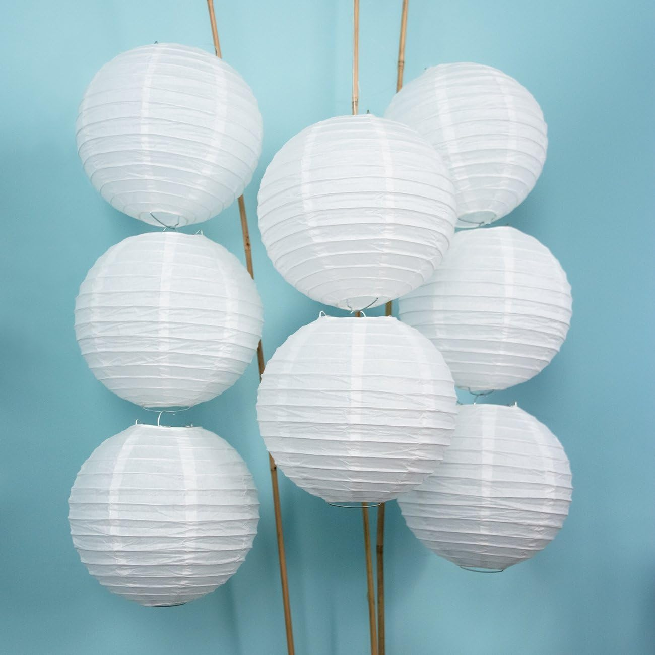 Tmade 12 Pack 30Cm White Paper Lanterns for Birthday Baby Shower Wedding Party Garden Home Decoration