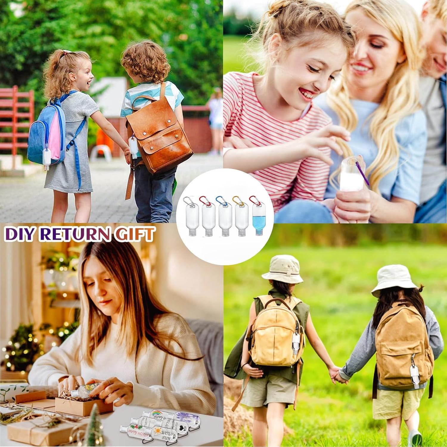 5 PCS Travel Plastic Clear Hook Bottles 50Ml/2Oz Portable Leakproof Squeeze Small Bottles with Flip Cap Refillable Empty Containers for Lotion Soap Toiletry, Clear，Refillable Empty Containers image number 3