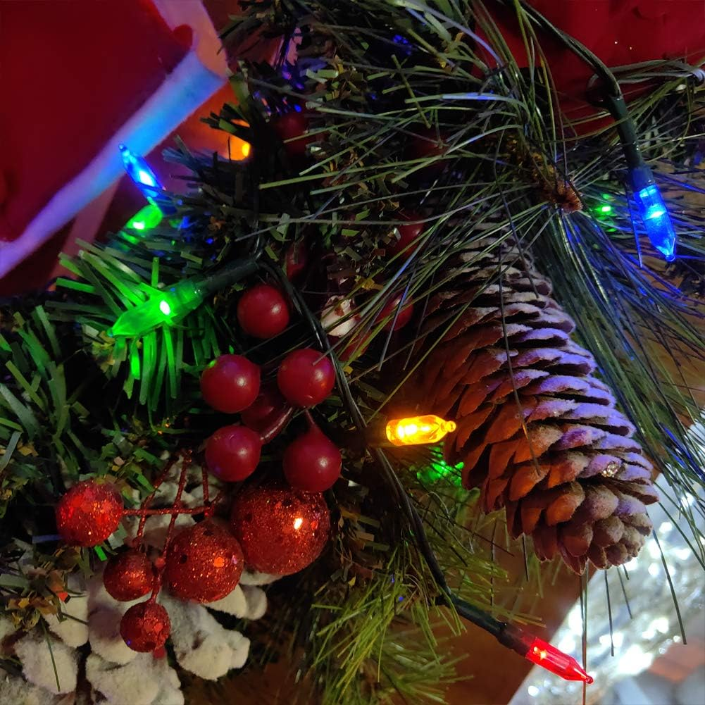 50-Count 8 Modes Christmas Lights with Timer, 18Ft Battery Operated String Light Mini Lights Set for Indoor Outdoor Wreath Decor Christmas Tree Thanksgiving Day, Multicolor image number 1