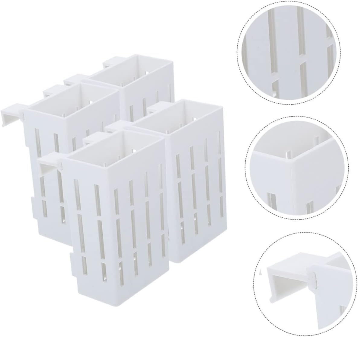 4Pcs Plastic Aquarium Plant Pots Live Plant Pot Hanging Holder for Fish Tank Decor for Aquatic image number 2