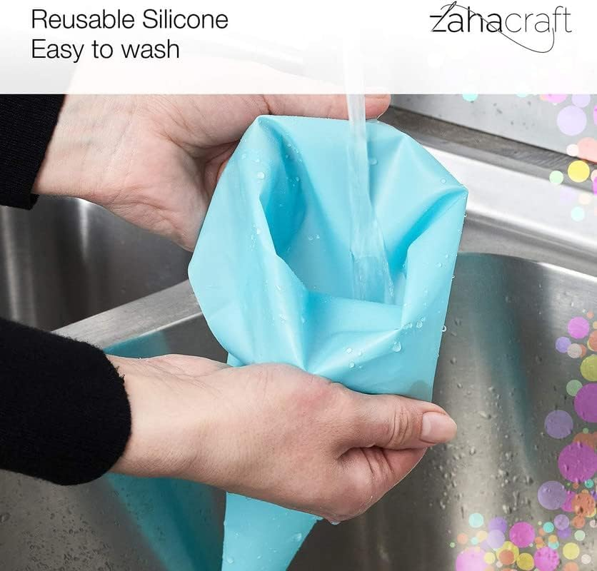 Piping Bags and Nozzles Set of 9 Pcs with 1 Converters,2 Silicone Bags and 6 Premium Stainless Steel Piping Nozzles for Decorating Cakes & Cupcakes image number 5