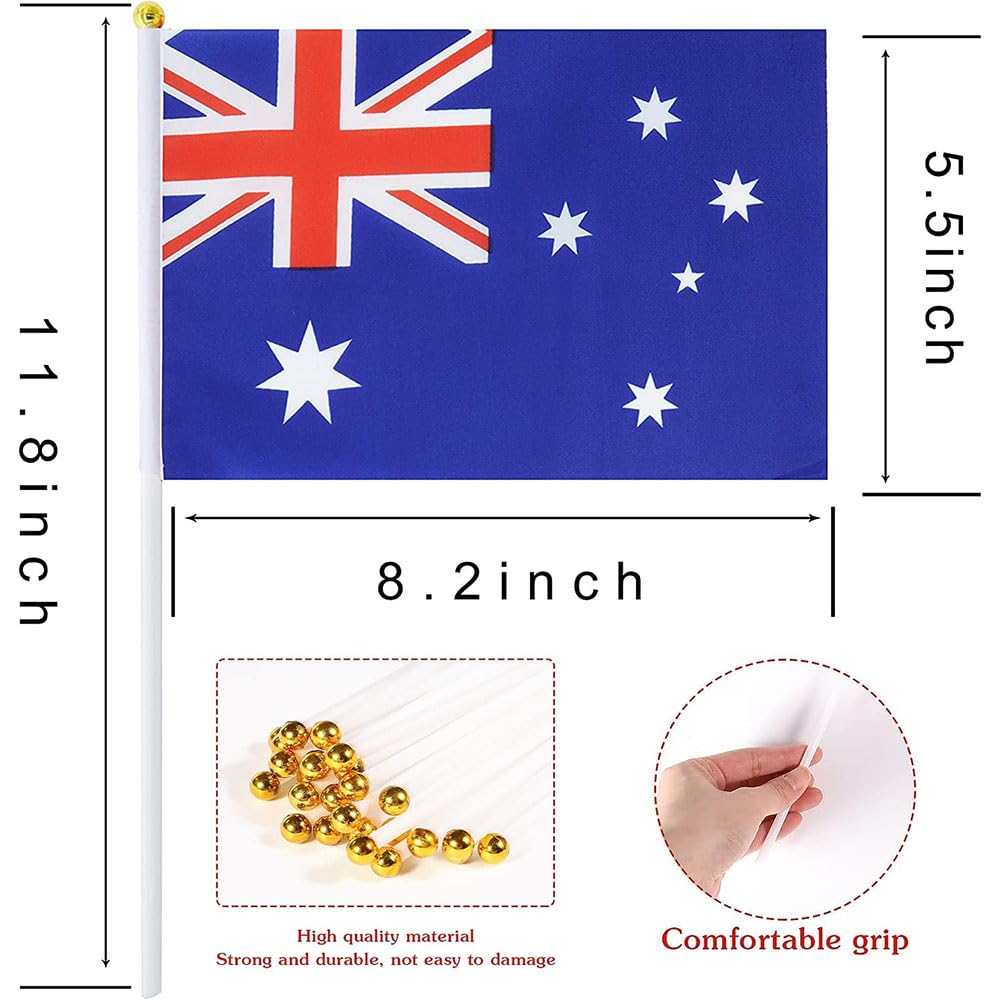 32Pcs Hand Held Flags on Stick,Small Mini International World Country Flags, World Countries on Every Continent Flag, School Sports Clubs, Decorations for Parades World Cup image number 4