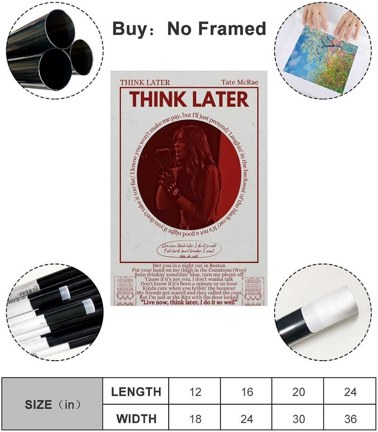 Poster Tate Music Mcrae Wall Art Poster Poster Canvas Painting Wall Art Picture Home Decor Print for Bedroom Living Room Dorm Study Bar Office 12X18Inch(30X45Cm) image number 2