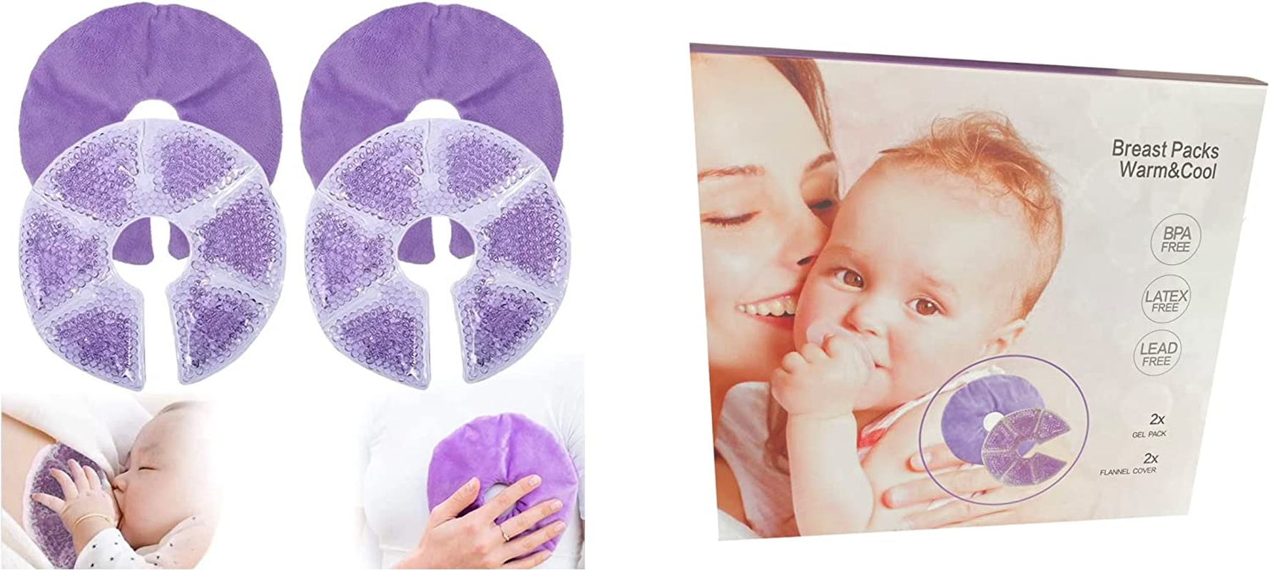 Dolson Hot and Cold Breast Therapy with Soft Fabric 2 Packs Hot and Cold Breast Pack Reusable image number 3