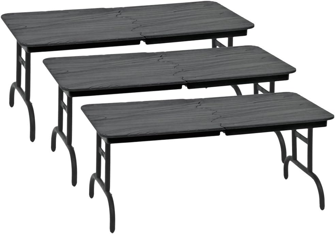 Set of 3 BLACK Breakable Tables for WWE Wrestling Action Figures