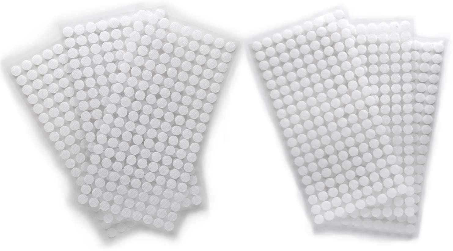 Vkey Adhesive Sticky Back Coins Hook Loop Self Adhesive Dots Tapes Magic Sticky Dots, White, 1Cm/504Pairs